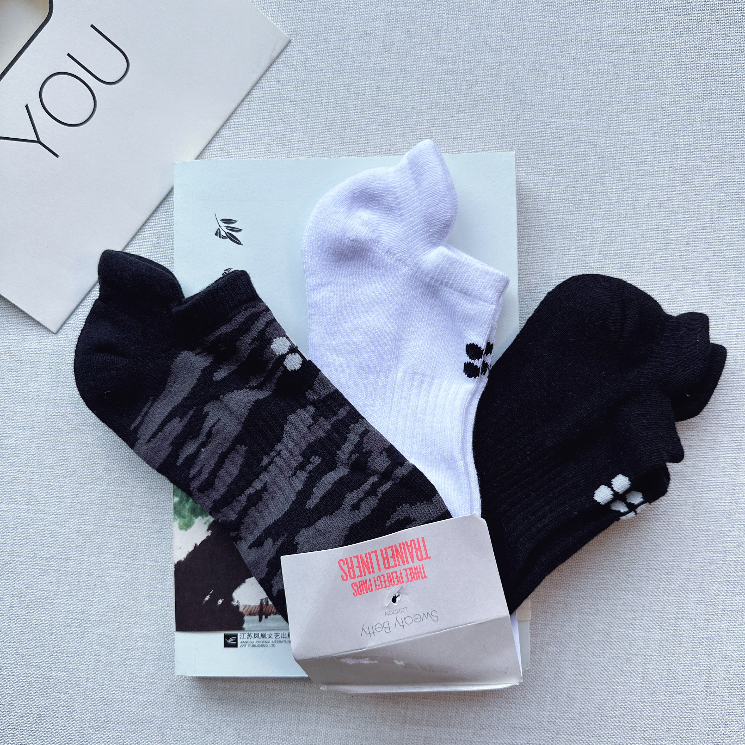 sweaty betty全棉毛巾底船袜短袜健身运动袜夏季跑步袜一组三双