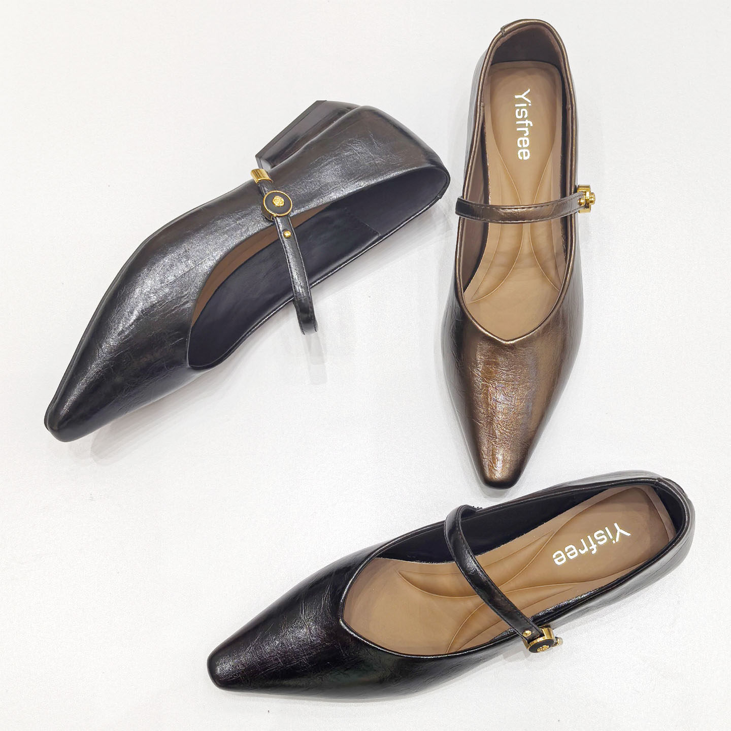 专柜好货2.5cm高低跟一字带玛丽珍尖头单鞋女2025法式复古女鞋,女鞋,浅口单鞋,淘宝优惠券,粉丝福利购,淘宝优惠卷