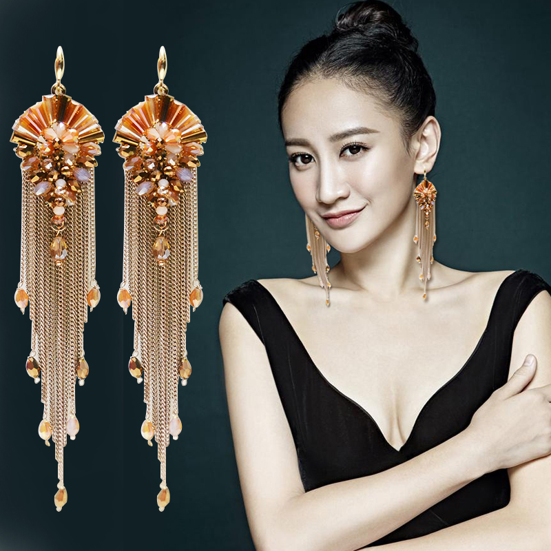 波西米亚风纯手工夸张防过敏银针