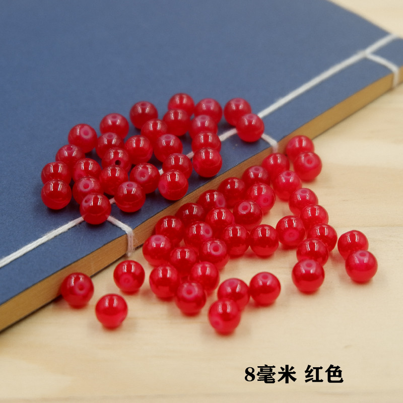 仿玉琉璃散珠子diy手工编织材料手链项链饰品配件收尾珠装饰包邮