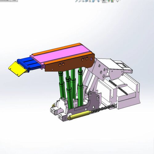 放顶煤四立柱液压支架三维SW2017模型设计3d图纸solidworks建模