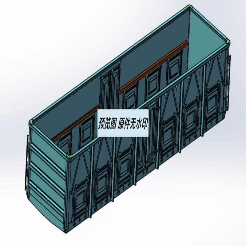 铁路货车结构（敞车）铁路火车三维 solidwoks2014模型3D设计建模