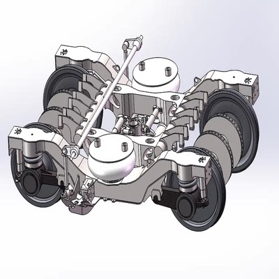 CRH380B动车组转向架三维实体仿真设计含SW模型+二维pdf图纸+说明
