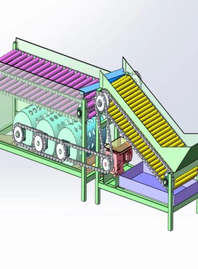 自动土豆筛选机设计SolidWorks2018三维模型 可进行编辑，带参数