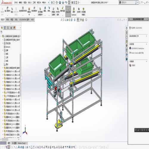 脚动空箱自动回收料架LCIA精益物料架三维solidwok2019模型3D建模