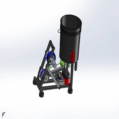 网球发射装置设计三维设计solidworks建模3d模型图纸无参数