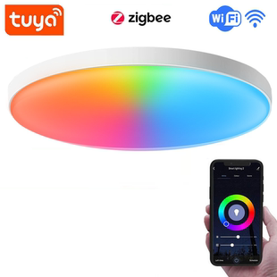 Tuya涂鸦智能吸顶灯Wi-Fi七彩RGBCW语音控制ZigBee定时远程手机