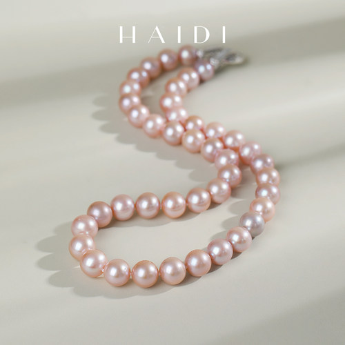 海蒂珠宝 曼塔玫瑰-和悦9.3-10.3mm淡水珍珠项链S925银送妈妈礼物