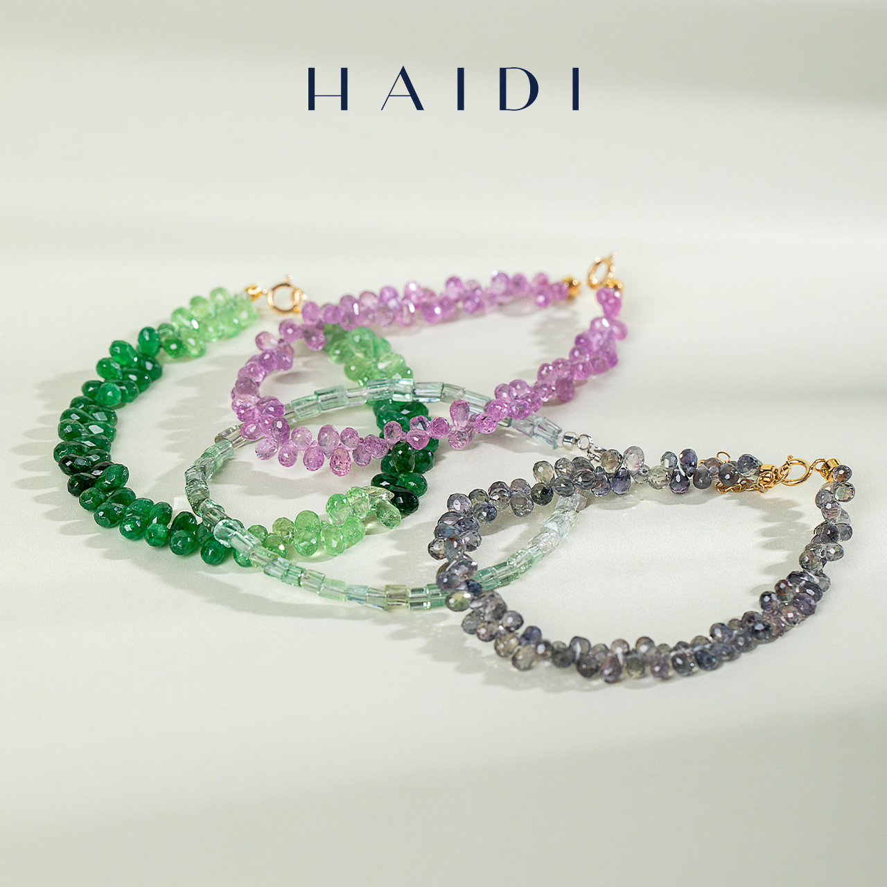 海蒂珠宝【彩色宝石手链合集】多样彩色宝石手链 甄选品质 正品