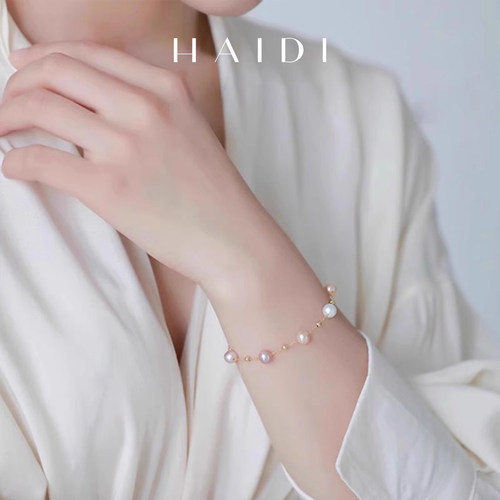 海蒂18k金满天星珍珠手链