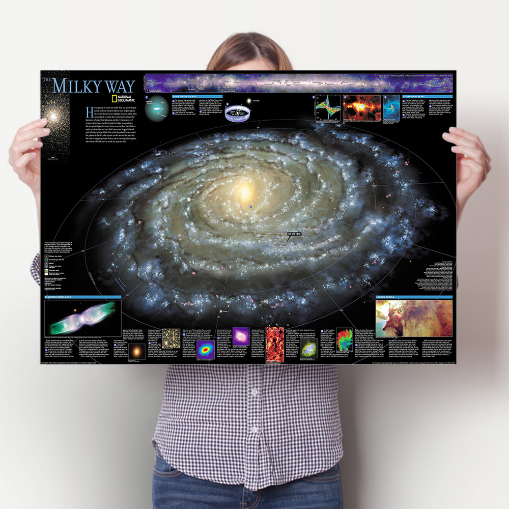 银河系地图海报太阳系宇宙科学教室挂画墙壁画大学寝室床头墙贴画图片