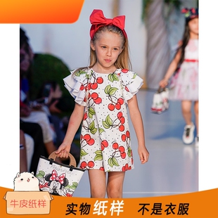 荷叶袖连衣裙服装版型牛皮纸样可爱好DIY裁剪图纸时光布语SGBYB22