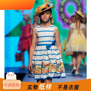 女童露背纸样打褶连衣裙服装版型DIY宝宝裁剪图纸时光布语SGBYB26