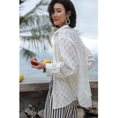 格子衬衫外套女夏防晒