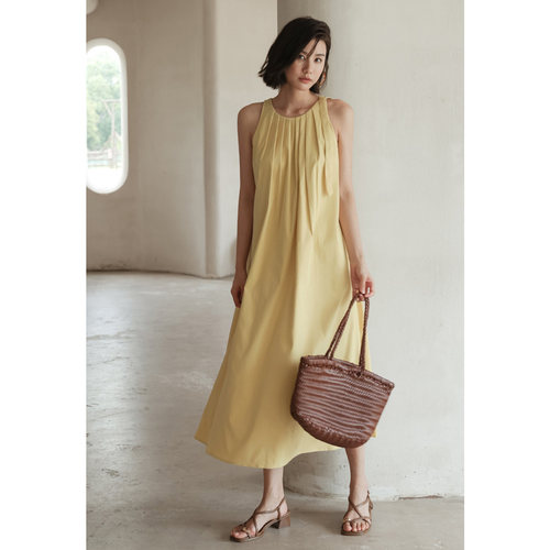 黄色背心裙夏季连衣裙