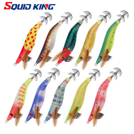 新款小木虾2.2号带夜光鱿鱼饵7g 铅头木虾仿真虾缓沉海钓鱿鱼钩