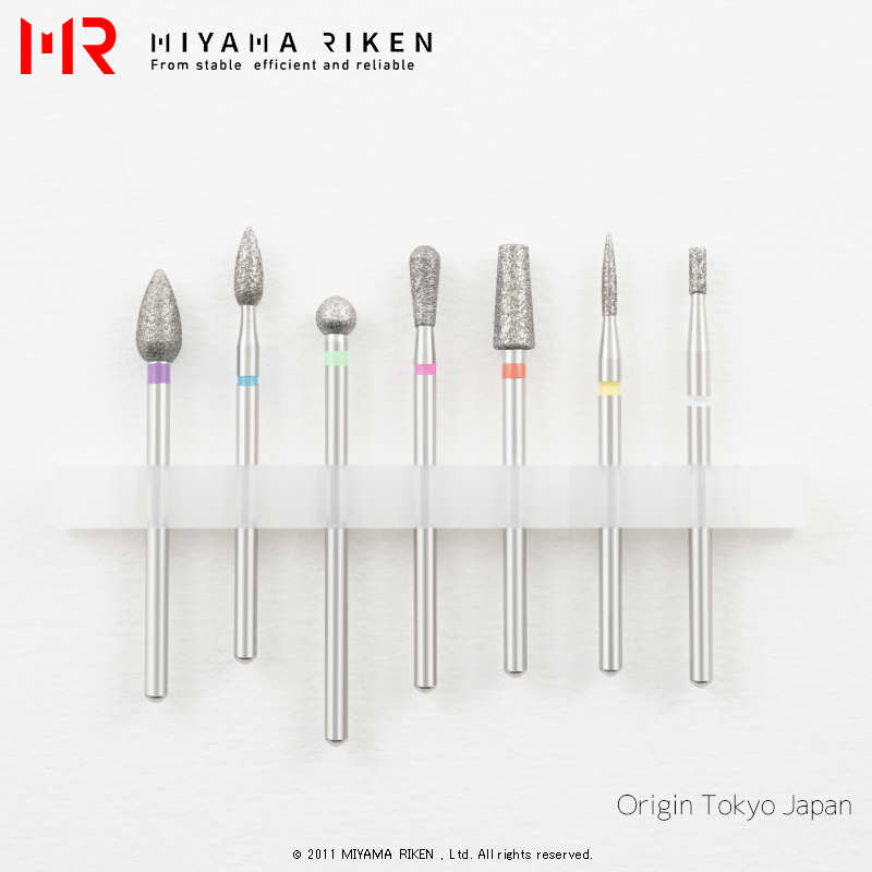 Miyamariken diamond Japanese style pre-treatment nail enhancement tool grinding head classic seven piece grinding set