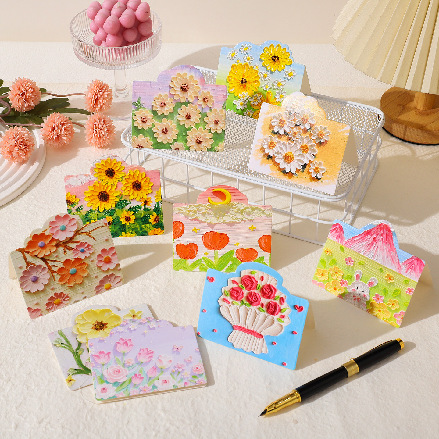 原创花卉贺卡手工制作祝福卡片多款文艺创意礼品卡万用通用小卡片