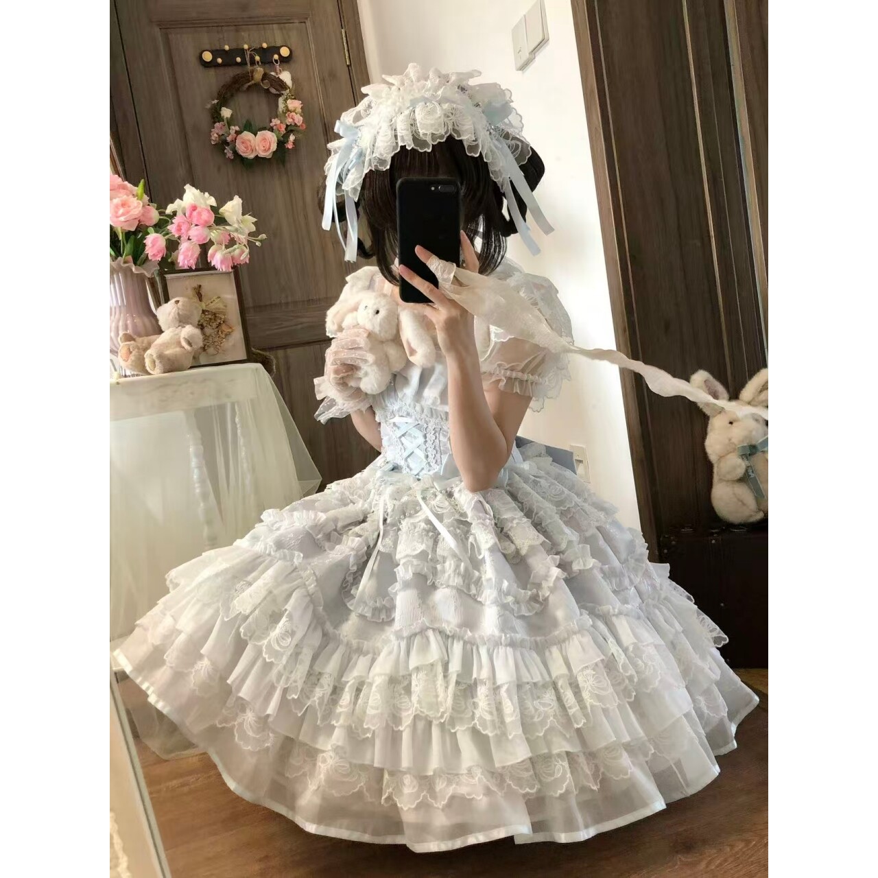 【永恒誓约】~原创设计Lolita洋装轻花嫁jsk吊带裙洋装