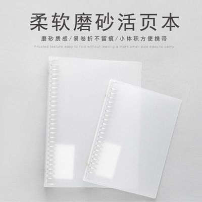 苏铁时光活页夹ins风小清新半透明磨砂硬壳活页本外壳B5金属夹A5