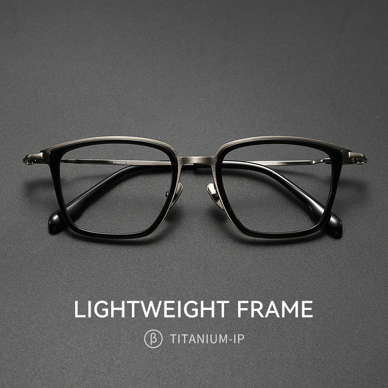 外扩加宽纯钛眼镜框近视男款可配有度数大脸头围胖子超轻眼睛镜架