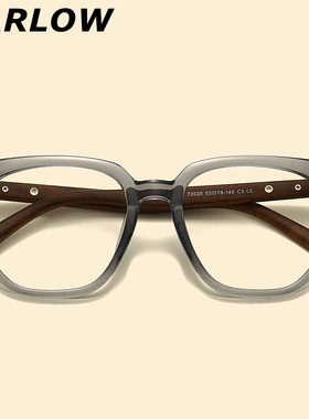 灰色透明眼镜框男女大框显脸小近视眼镜可配镜片TR90眼镜架韩版潮