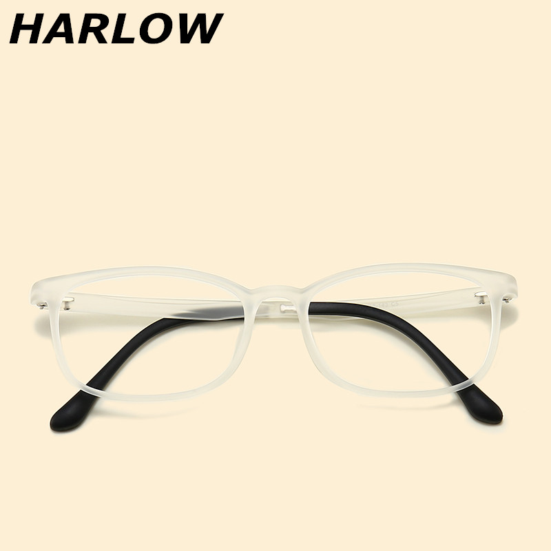 磨砂透明白色眼镜框男女学生TR90