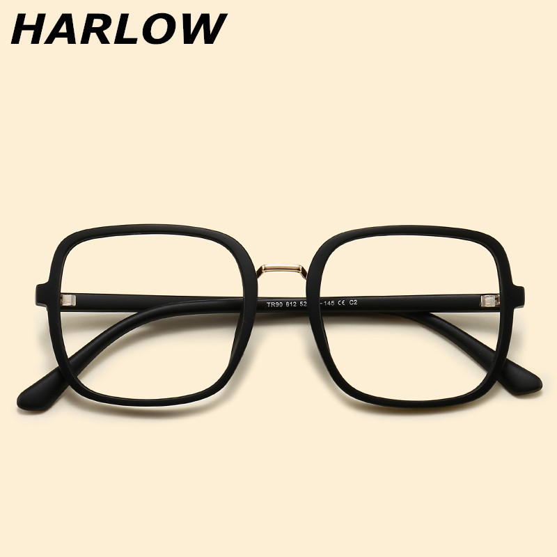 磨砂黑色眼镜框女大框显瘦大脸近视眼镜潮复古tr90眼镜架粗框素颜