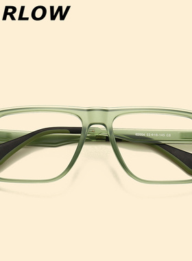 绿色眼镜框男女款可配近视镜片TR90日系飞行员特色小众方形眼镜架
