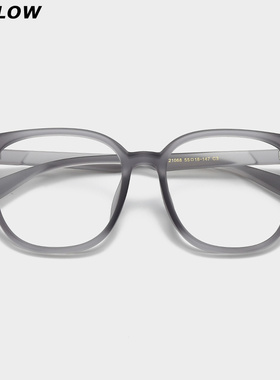 大框近视眼镜框男款透明磨砂灰色大圆脸可配度数散光TR90眼睛架女