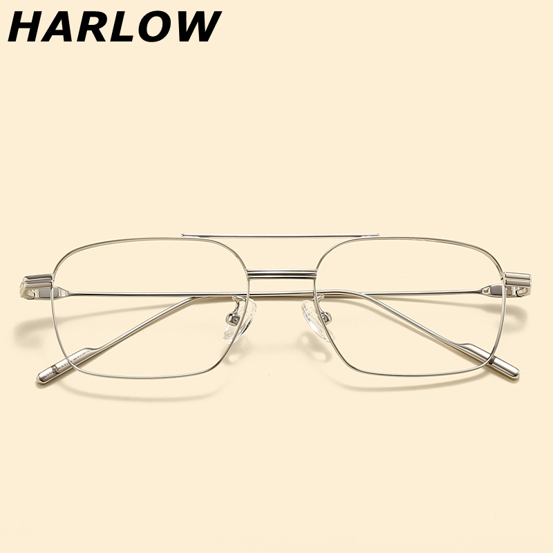 双梁复古方圆日潮长脸轻款眼镜架