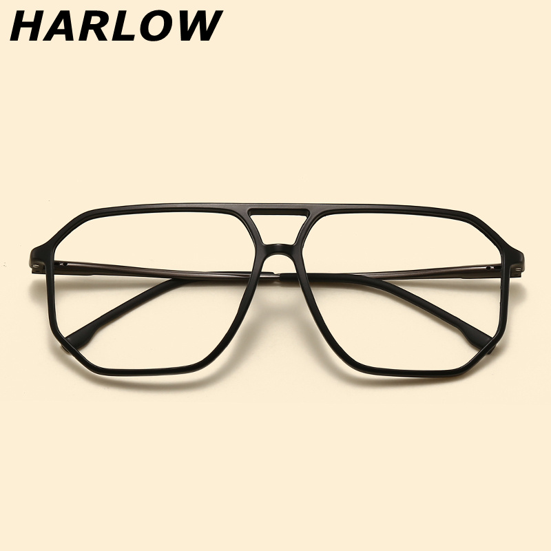 磨砂灰色男女镜框可搭配近视大脸显瘦的镜片,覆古双光束镜框