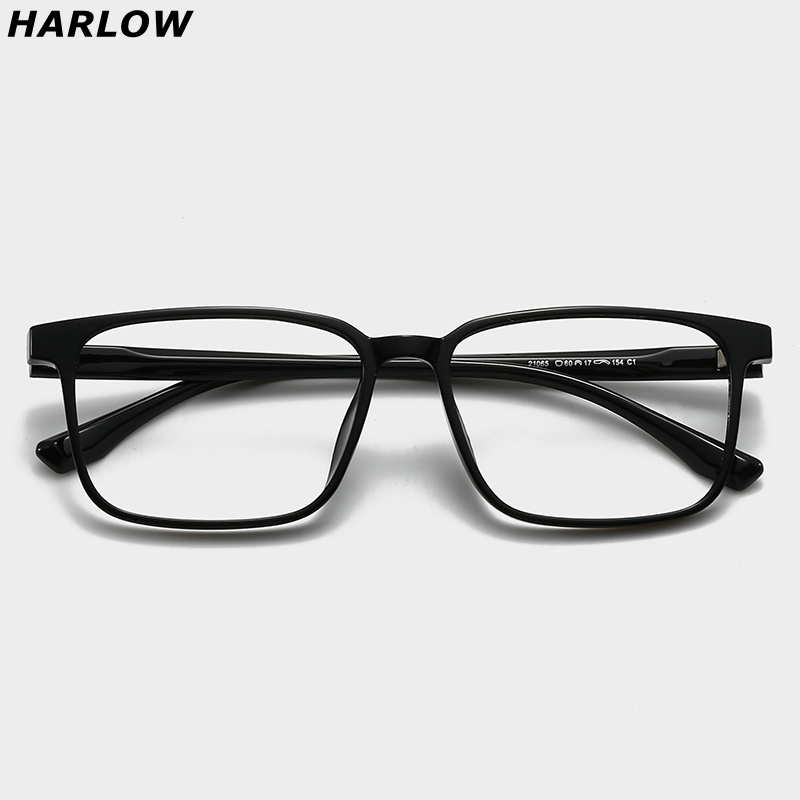 大脸眼镜近视男款可配度数155mm超轻大码加宽TR90黑色眼镜框方形