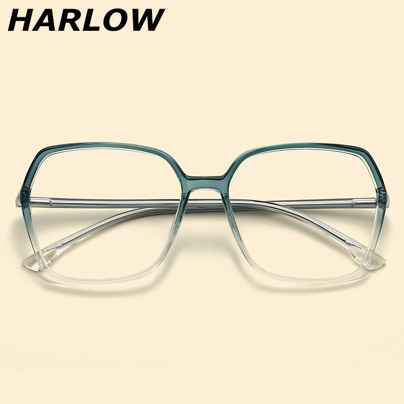 时尚渐变绿色眼镜框女大脸潮显瘦个性近视眼镜轻奢tr90拼色眼镜架