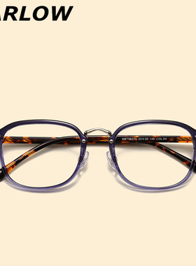 紫色眼镜框女潮大脸复古近视方框近视眼镜男女韩版tr90显瘦眼镜架