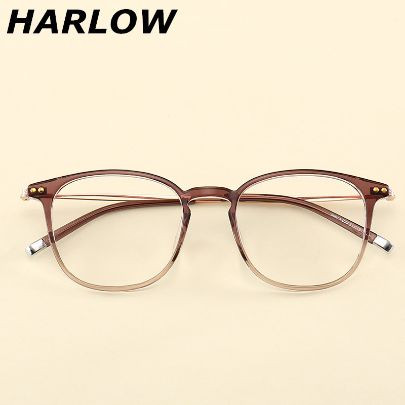 tr90渐变眼镜框男女韩版潮透明长脸全框斯文近视眼睛框复古眼镜架