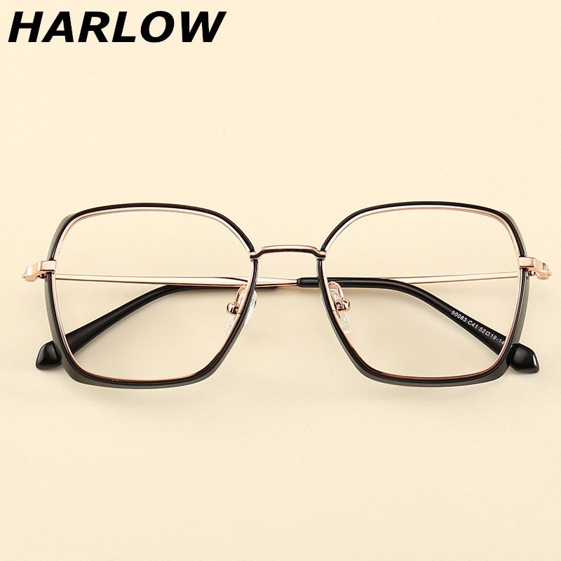 黑金高度数近视眼镜框女厚边框网红款适合方脸的眼镜框架女显脸小