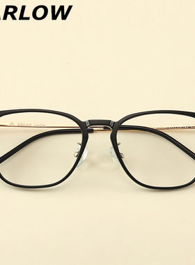 2019年新款tr90黑金眼镜框男女潮近视度数高可配镜方形男士眼镜架