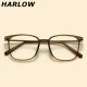 冷茶色眼镜框男女日系近视可配镜片TR90复古方圆脸一体成型眼镜架