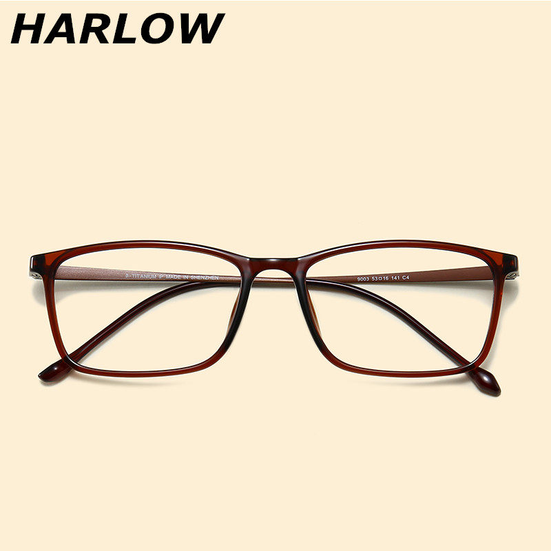 纯钛茶色轻款可配复古超女近视