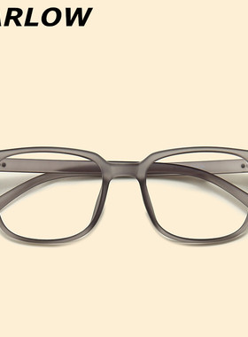 磨砂灰色眼镜框男女潮圆脸镜框男可配镜片超轻复古tr90近视眼镜架