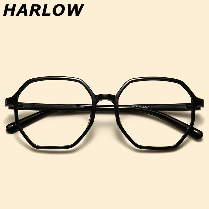 HARLOW眼镜框潮黑色胖子可配近视
