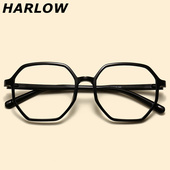 黑色眼镜框男女大脸胖子宽潮复古轻款 显瘦可配镜片近视TR90眼镜架
