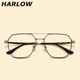 双梁黑金眼镜框男女大框复古大脸显瘦飞行员可配镜片近视眼镜架男