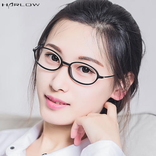 tr90镜架女文艺椭圆形细腿小脸