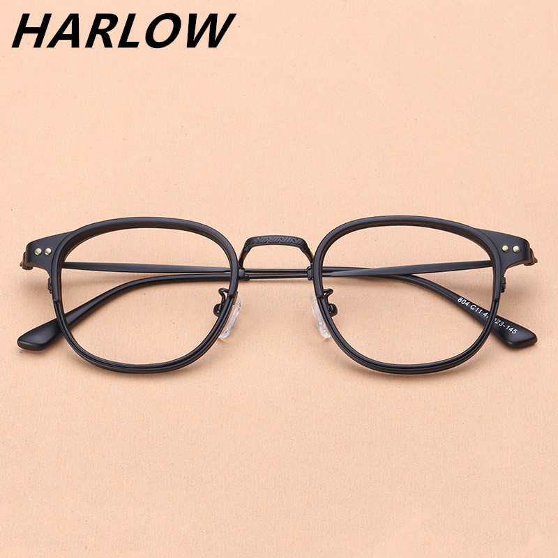 黑色眼镜框女近视韩版潮复古简约圆脸无镜片半框眼镜架女学生配镜