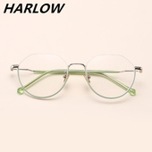 下半框眼镜2018新款 复古潮可配近视眼镜架圆脸 多边形眼镜框女韩版