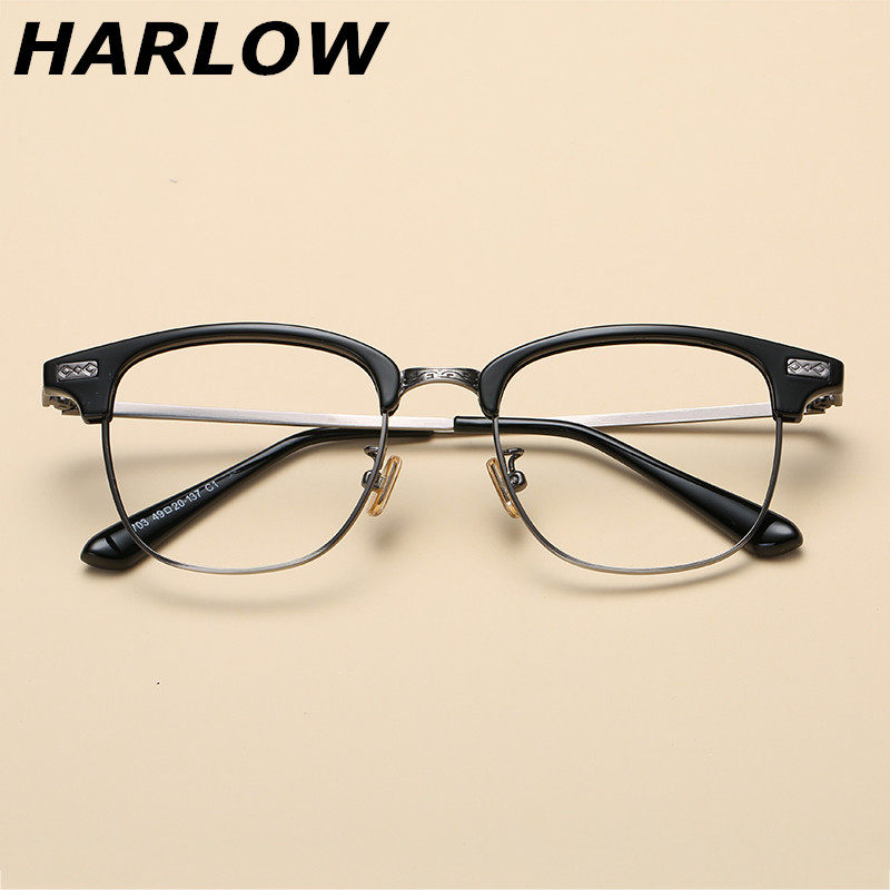 TR90眼镜框男女方脸复古近视眼镜韩版潮半框眼镜架男款圆脸文艺范