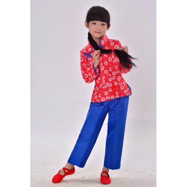 小铁梅服装红灯记村姑服李铁梅