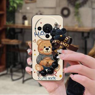 适用中兴A76 5G手机壳奢华防尘潮流质感黑珍珠挂饰卡通散热个性